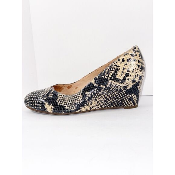 Vionic Antonia Pump Wedge Heel Slip On Shoes Snake Comfort Arch Support Office 8 - Picture 13 of 16